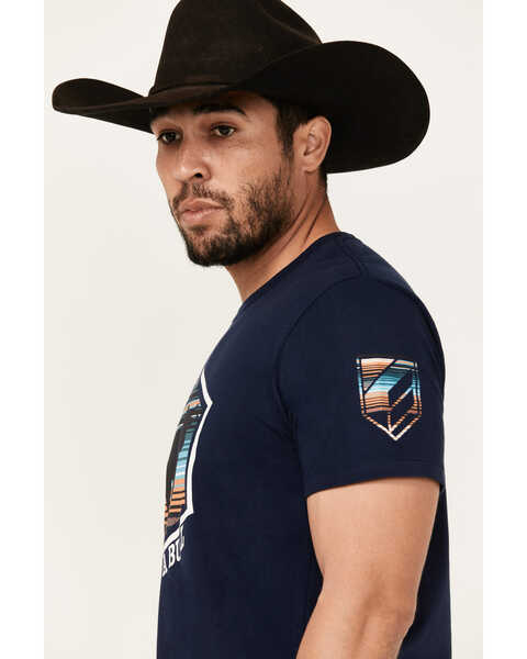 Image #2 - RANK 45® Men's Stubborn As A Bull Short Sleeve Graphic T-Shirt , Dark Blue, hi-res