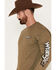 Wrangler Men's Metal Kabel Logo Long Sleeve Graphic T-Shirt, Olive, hi-res