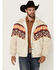 Image #1 - Rock & Roll Denim Men's Southwestern Border Microsuede Snap Bomber Jacket, Cream, hi-res