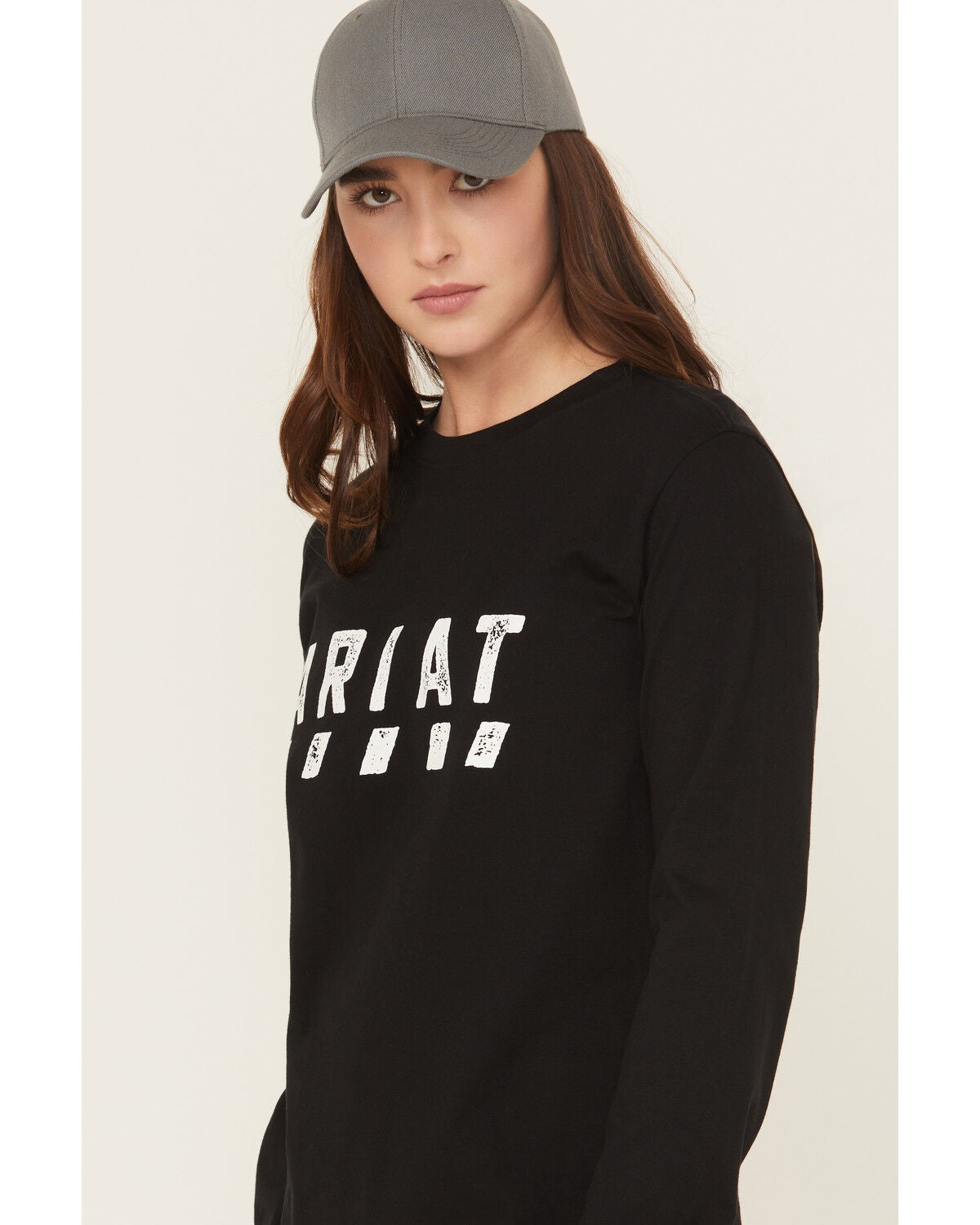 Image #2 - Ariat Women's Rebar Cotton Strong Logo Long Sleeve Work Tee, Black, hi-res
