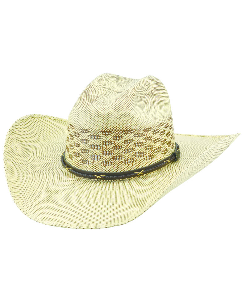 Justin Men's Salt Creek Natural Woven Western Straw Hat , Brown, hi-res