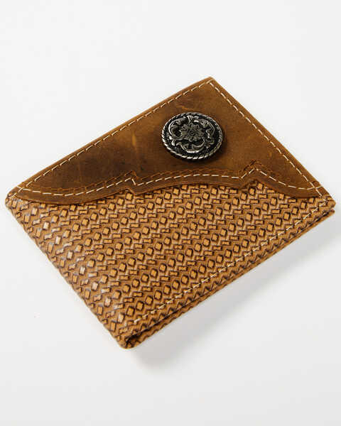 Image #1 - Cody James Men's Brown Bi-Fold Basket Weave Leather Wallet, Brown, hi-res