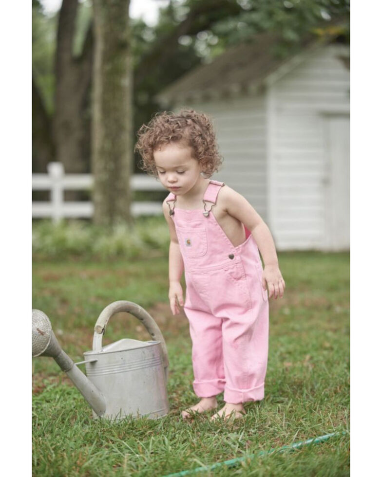 Carhartt Toddlers Girls' Pink Canvas Bib Overalls , Pink, hi-res