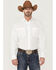 Image #1 - Resistol Men's Solid Long Sleeve Button Down Western Shirt, White, hi-res