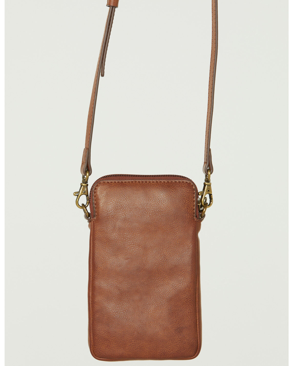 Image #3 - Shyanne Women's Studded Tooled Crossbody Phone Bag, Brown, hi-res