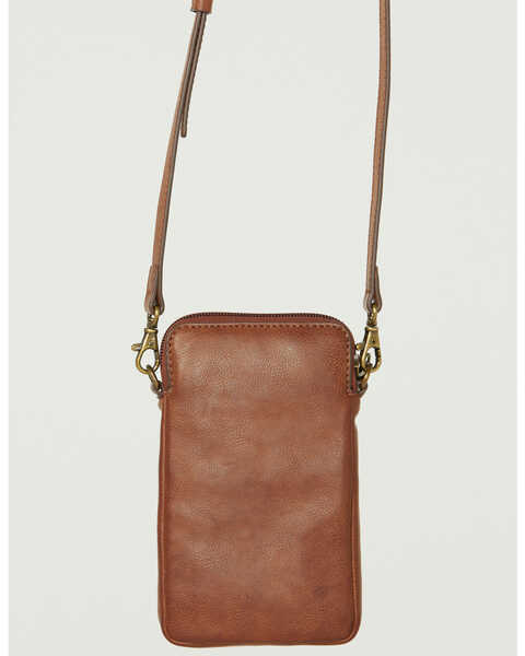 Image #3 - Shyanne Women's Studded Tooled Crossbody Phone Bag , Brown, hi-res
