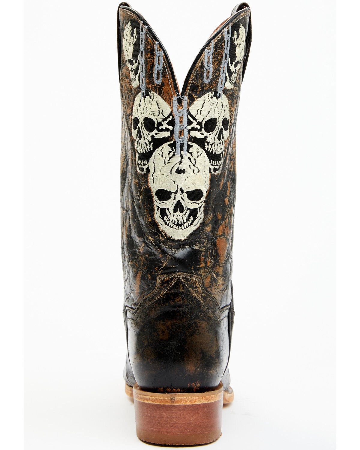 Image #5 - Dan Post Men's 13" Skull Face Tall Western Boot - Snip Toe, Black, hi-res