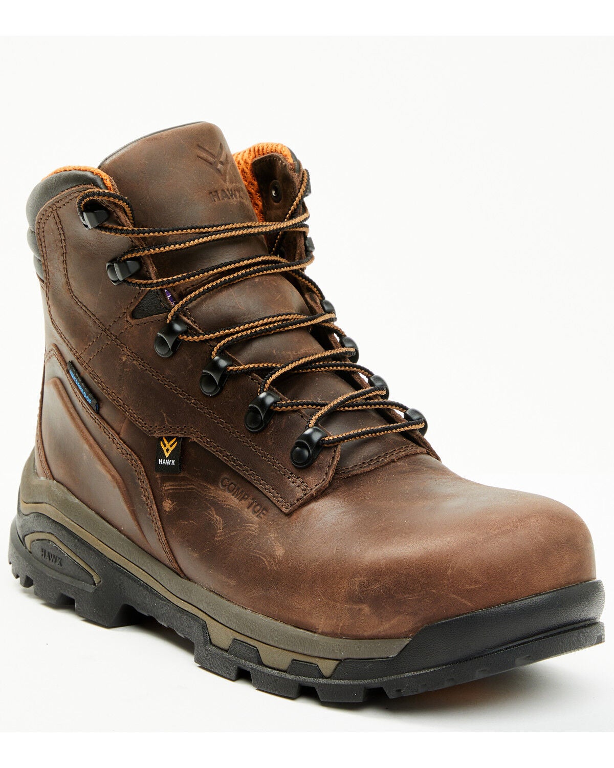 Hawx Men's 6Enforcer Pro Work Boots - Composite Toe, Brown, hi-res