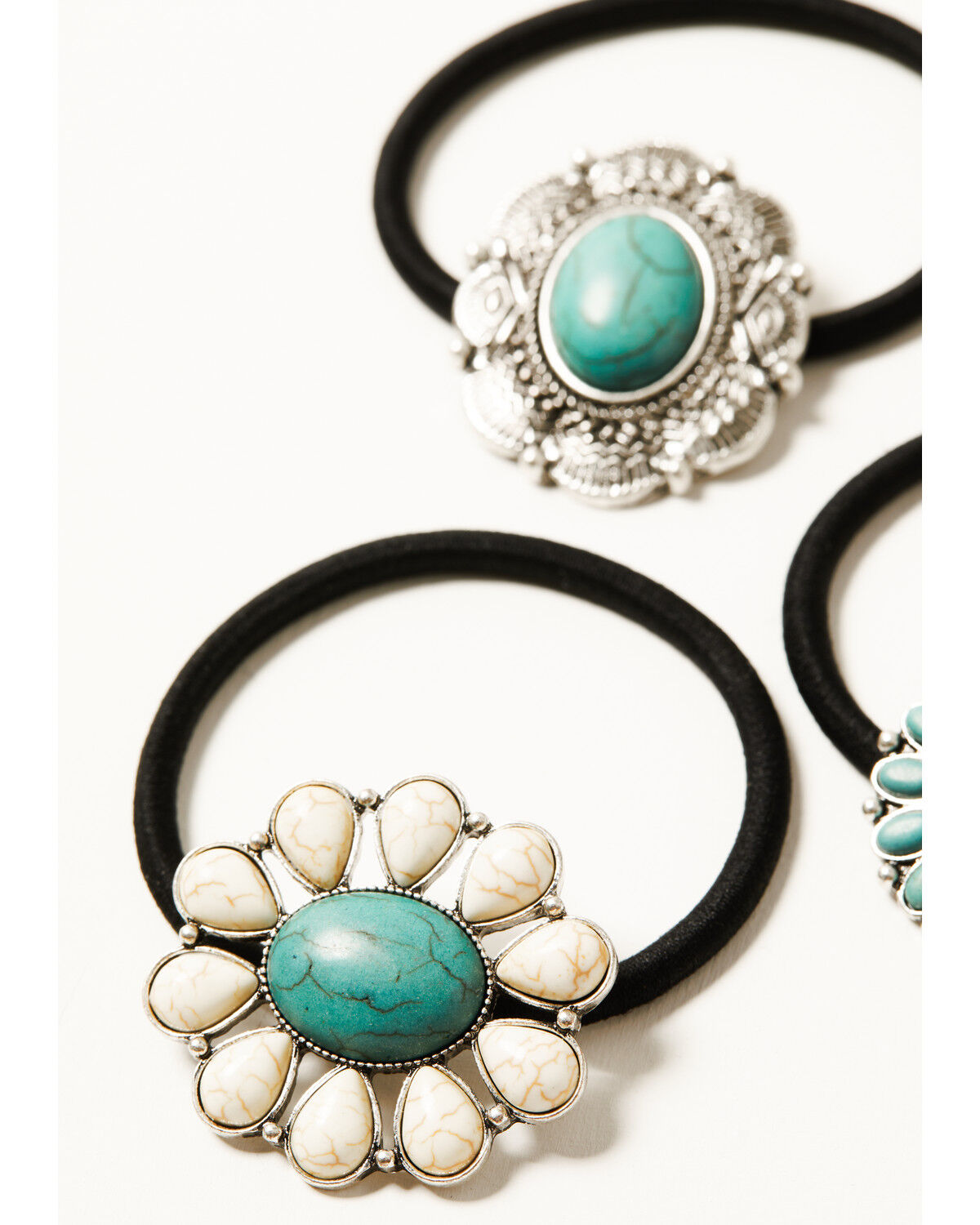 Image #3 - Shyanne Women's Concho Hair Tie Set - 5 Piece, Silver, hi-res