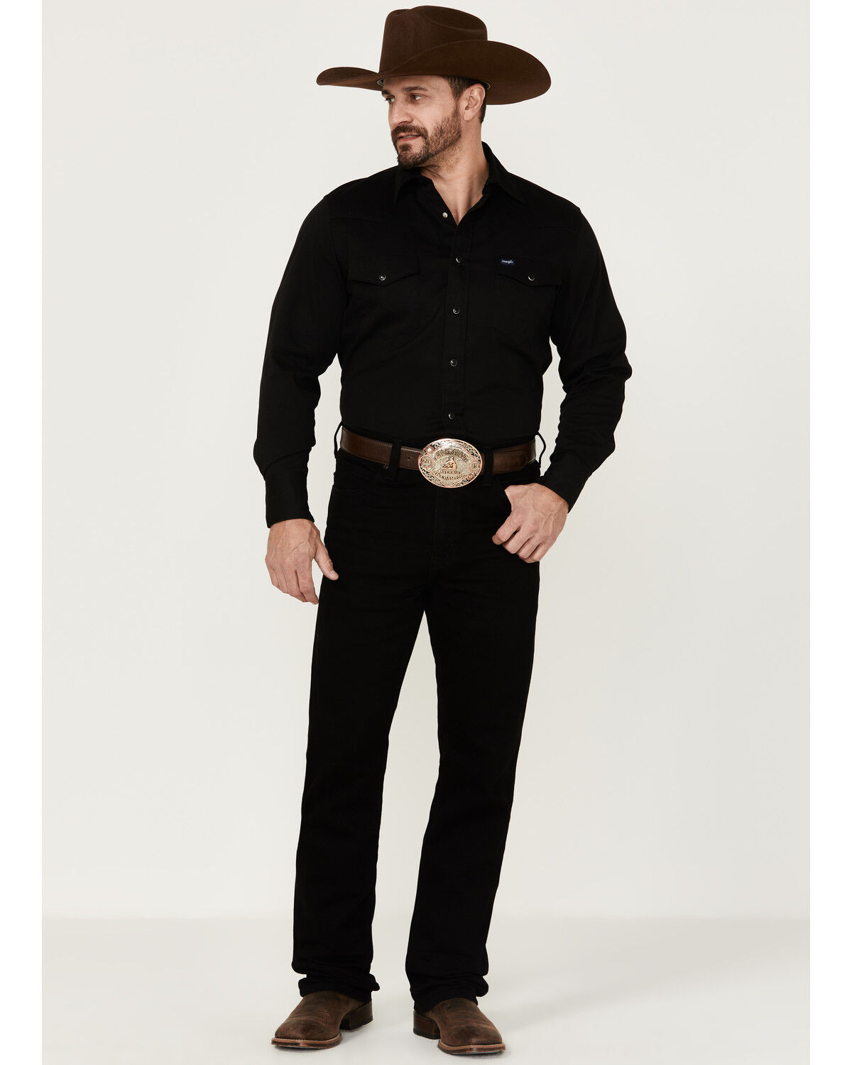 Image #1 - Blue Ranchwear Men's Bronson Slim Straight Stretch Denim Jeans, Black, hi-res