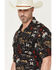 Image #2 - Wrangler Men's Coconut Cowboy Conversation Print Short Sleeve Snap Western Shirt, Black, hi-res