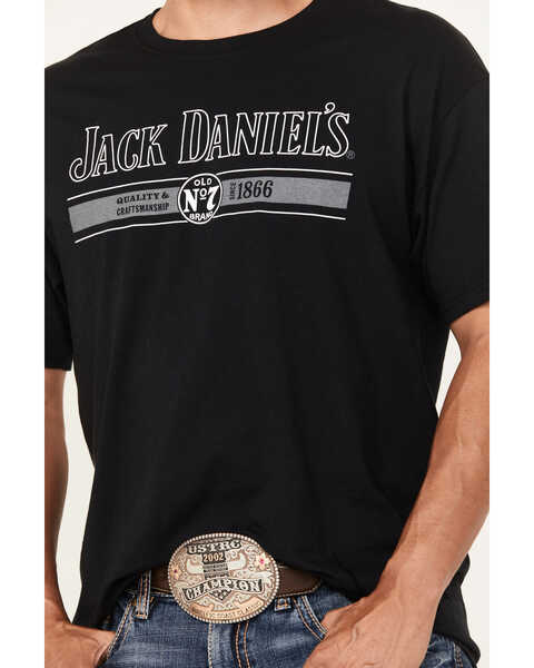 Image #3 - Jack Daniels Men's Old No.7 Short Sleeve Logo Graphic T-Shirt, Black, hi-res