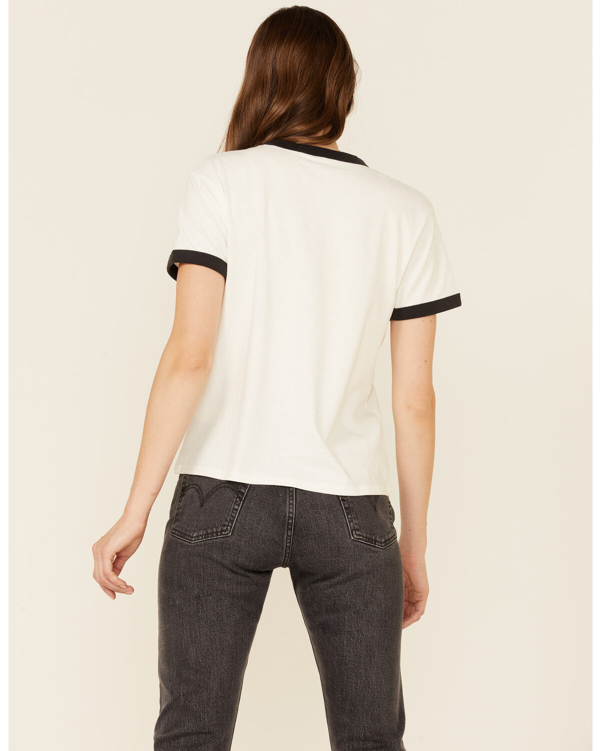 Image #4 - Wrangler Modern Women's Ivory Peace Wins Graphic Short Sleeve Ringer Tee , , hi-res