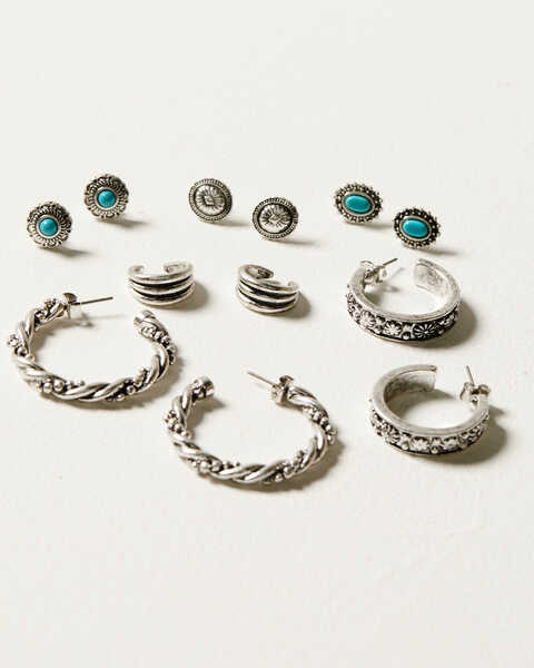 Idyllwind Women's Silver & Turquoise 6-Piece Elgin Earrings Set, Silver, hi-res