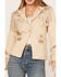 Image #3 - Shyanne Women's Fringe Embellished Leather Blazer , Taupe, hi-res