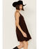 Image #2 - Shyanne Women's Crochet Trim Mini Dress, Dark Brown, hi-res