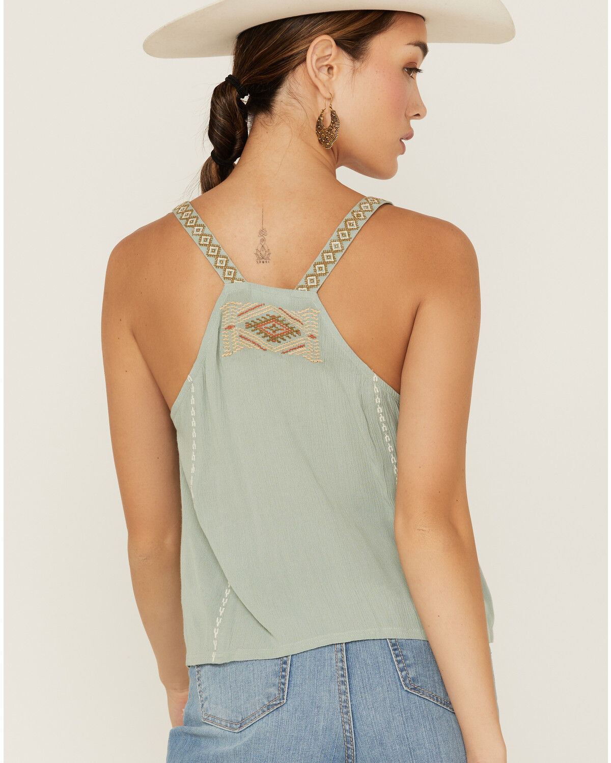Image #3 - Shyanne Women's Southwestern Embroidered V-Neck Slate Cami, , hi-res
