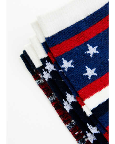 Image #4 - Shyanne Women's Stars & Stripes Crew Socks - 3-Pack, Red/white/blue, hi-res