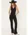 Image #1 - Idyllwind Women's Center Stage Sleeveless Button-Down Stretch Denim Jumpsuit, Black, hi-res