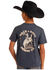 Image #1 - Panhandle Boys' Bronco Short Sleeve Graphic T-Shirt, Navy, hi-res