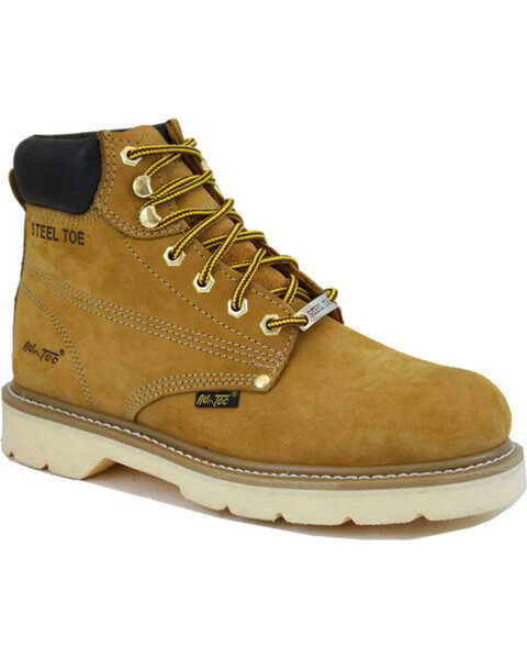 Image #1 - Ad Tec Men's Nubuck Leather 6" Work Boots - Steel Toe, Tan, hi-res