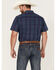 Image #4 - Gibson Men's Lost Leader Plaid Short Sleeve Button Down Western Shirt, Navy, hi-res