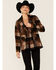 Image #1 - Pendleton Women's Charcoal & Camel Fringed Wool Blend Barn Coat, , hi-res