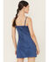 Image #5 - Idyllwind Women's Faux Suede Studded Fringe Sleeveless Mini Dress, Blue, hi-res