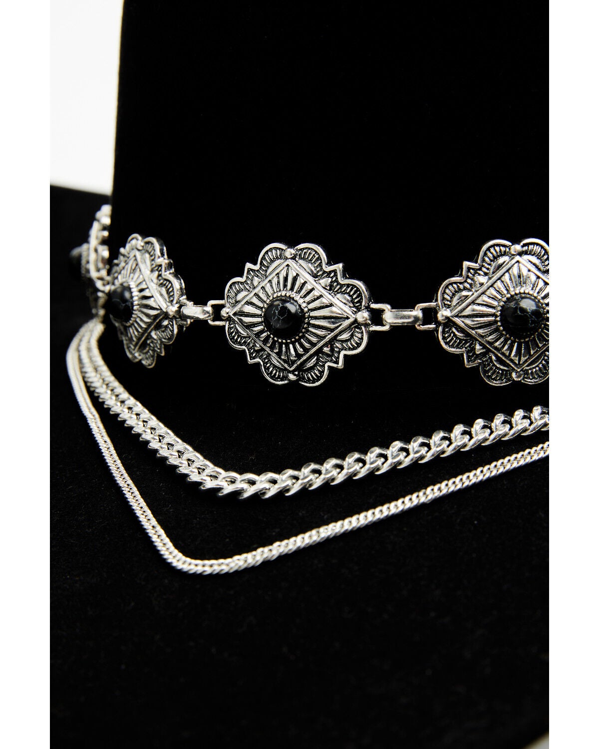 Image #2 - Shyanne Women's Layered Concho Hatband, Silver, hi-res