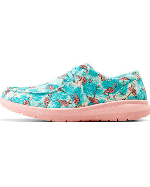 Image #2 - Ariat Women's Flamingo Print Hilo Casual Shoes - Moc Toe , Blue, hi-res