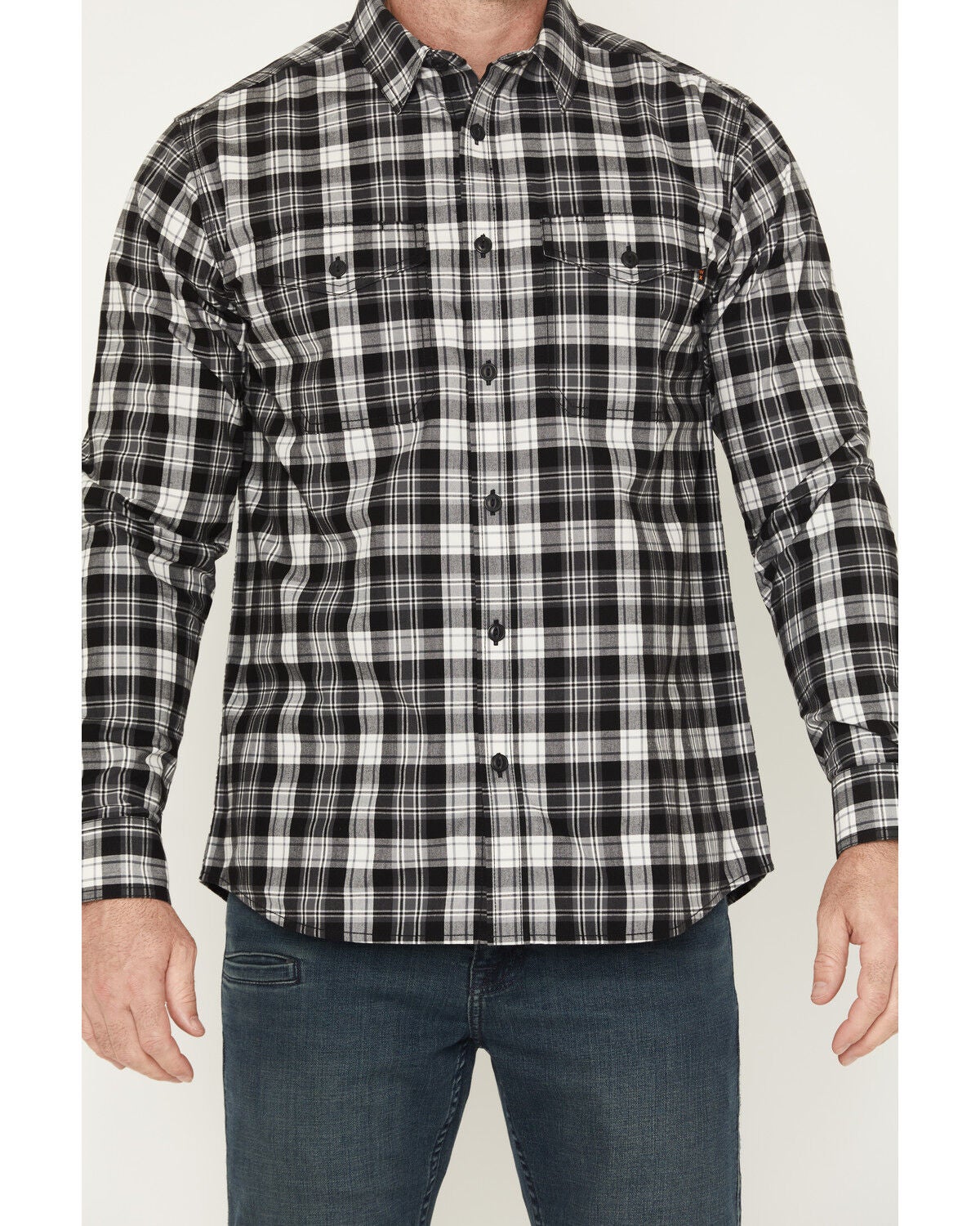Image #3 - Hawx Men's Pike Plaid Print Long Sleeve Button-Down Flannel Shirt, Charcoal, hi-res