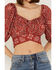 Image #3 - Beyond The Radar Women's Bandana Print Tie Back Top, Rust Copper, hi-res