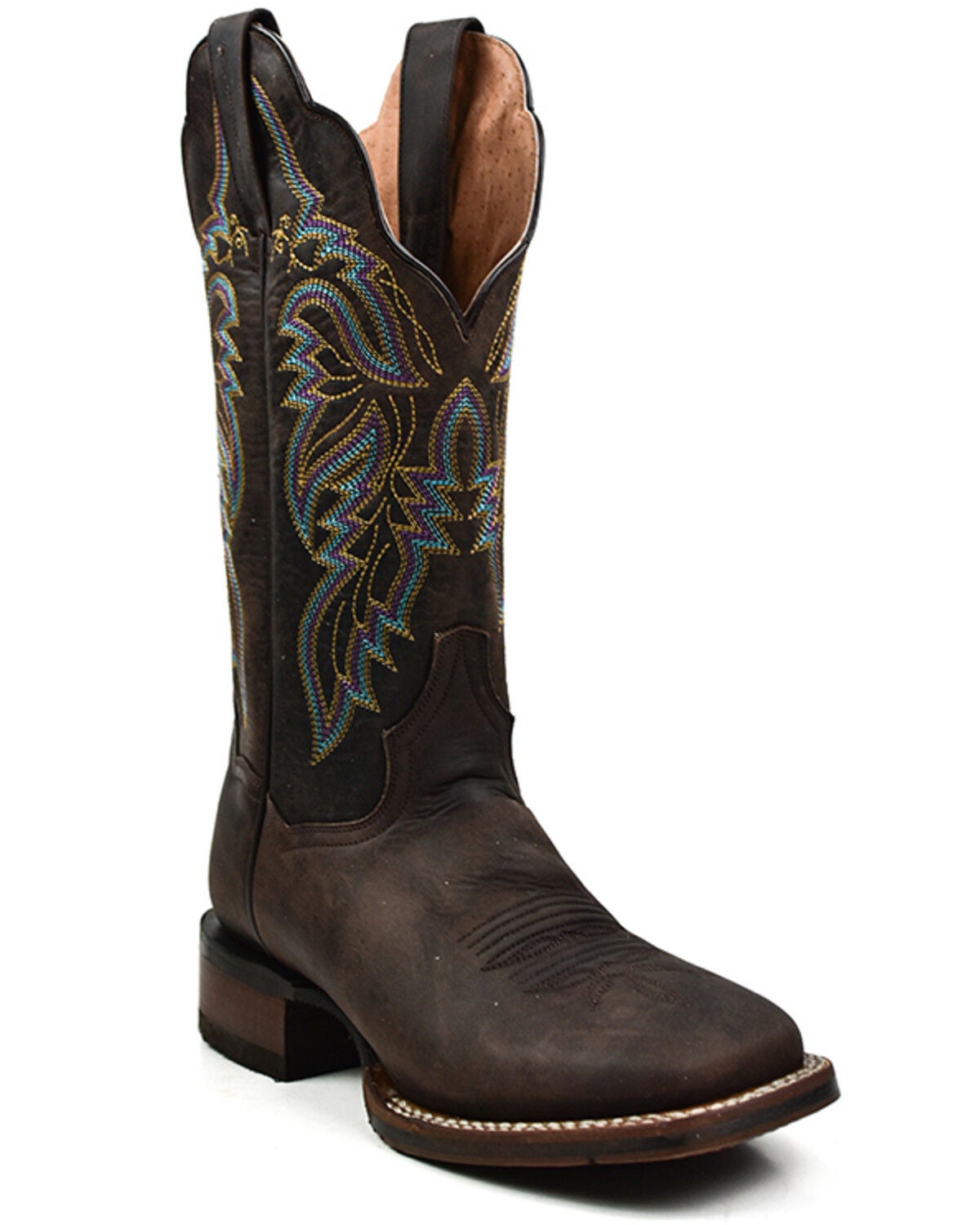 Dan Post Women's Performance Western Boots - Broad Square Toe, Chocolate, hi-res