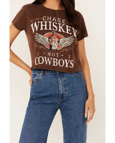 Image #3 - Shyanne Women's Chase Whiskey Not Cowboys Short Sleeve Graphic Tee , Dark Brown, hi-res