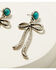 Image #2 - Shyanne Women's Bow Statement Earrings, Silver, hi-res