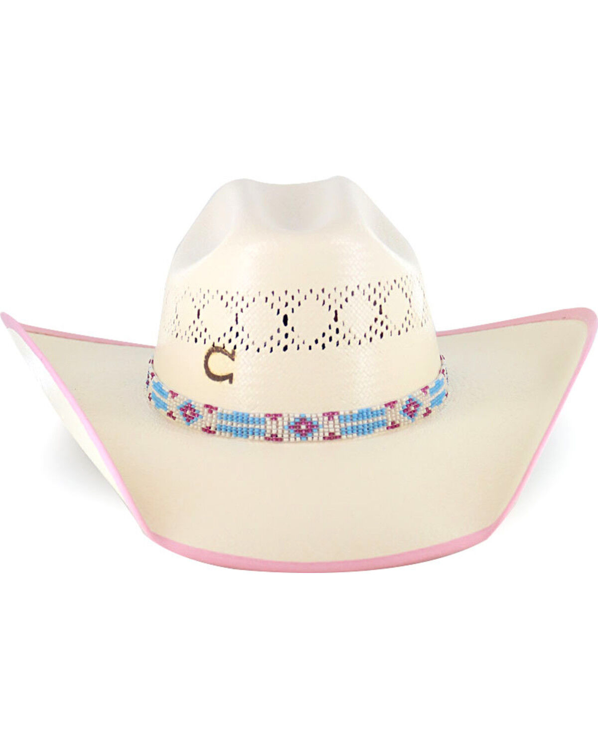 Image #2 - Charlie 1 Horse Girls' Gracie Straw Cowboy Hat, Natural, hi-res