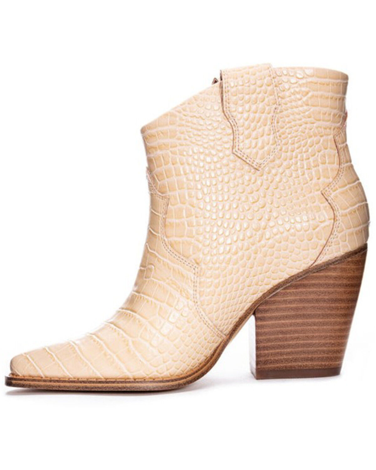 Image #3 - Chinese Laundry Women's Bonnie Croc Print Fashion Booties - Snip Toe, Cream, hi-res