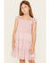 Image #1 - Sugar California Girls' Star Print Smocked Dress, Light Pink, hi-res