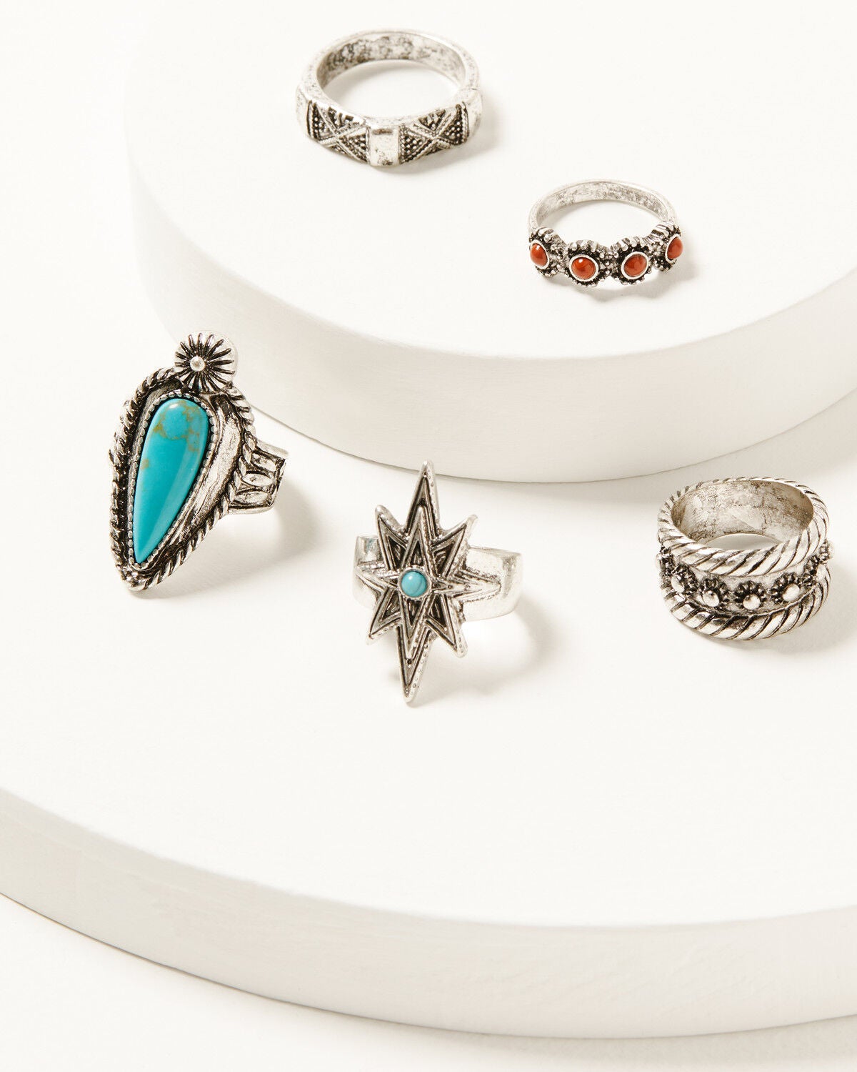 Image #1 - Shyanne Women's Frontier Antique Ring Set - 5 Piece, Silver, hi-res