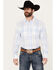 Resistol Men's Conrad Plaid Print Long Sleeve Button Down Western Shirt, Light Blue, hi-res