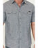 Image #3 - Hawx Men's Chambray Short Sleeve Button-Down Stretch Work Shirt - Tall , Blue, hi-res