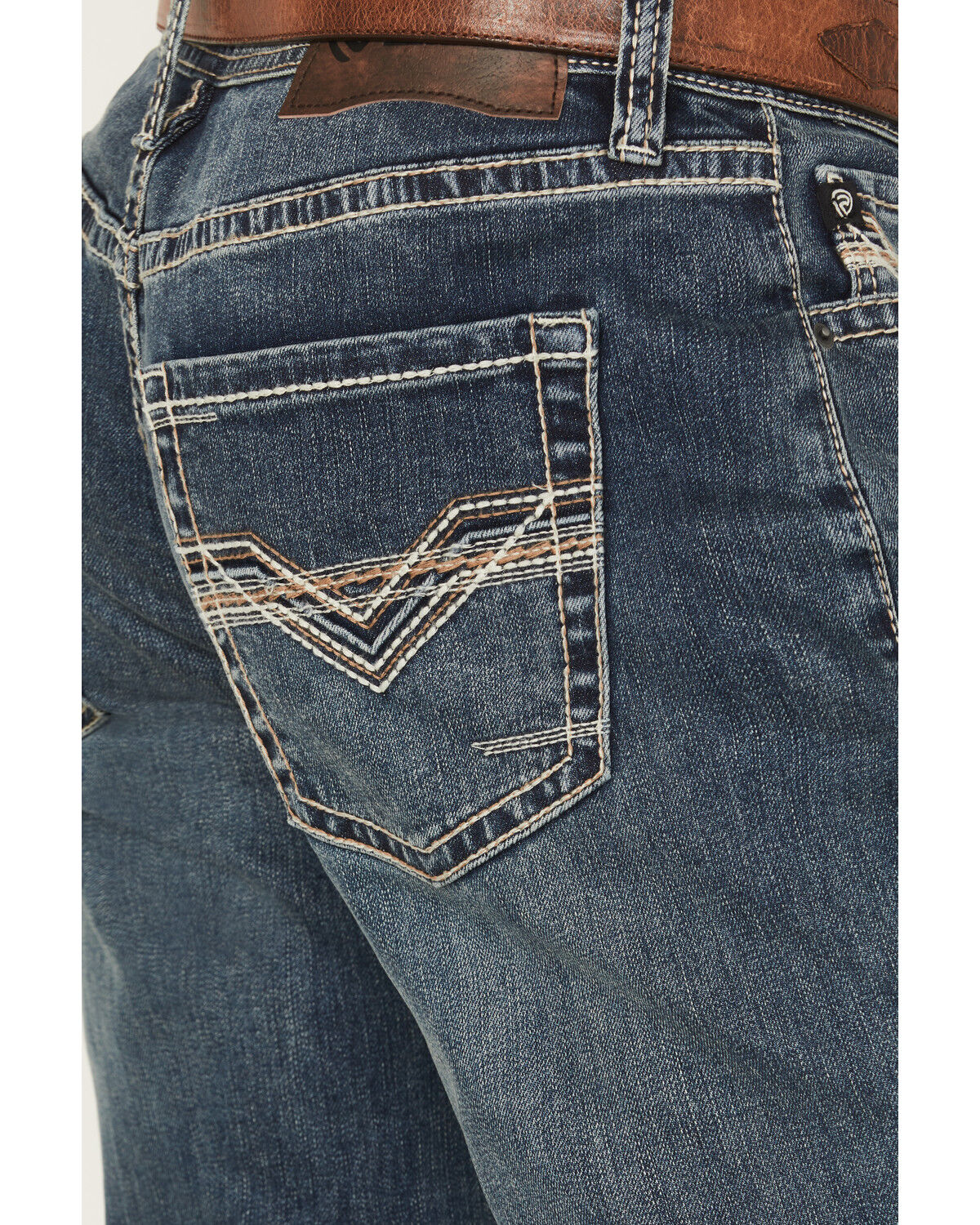 Image #4 - Rock & Roll Denim Men's Medium Wash Double Barrel Relaxed Bootcut Stretch Denim Jeans, Medium Wash, hi-res