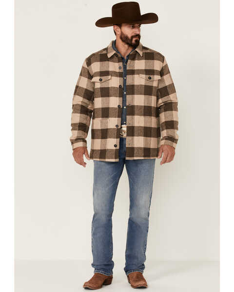Image #2 - Moonshine Spirit Men's Taupe Farmersville Plaid Heavy Button-Front Shirt Jacket , , hi-res