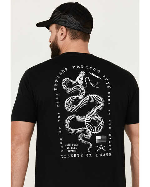 Image #4 - Howitzer Men's Defiant Snake Short Sleeve Graphic T-Shirt , Black, hi-res