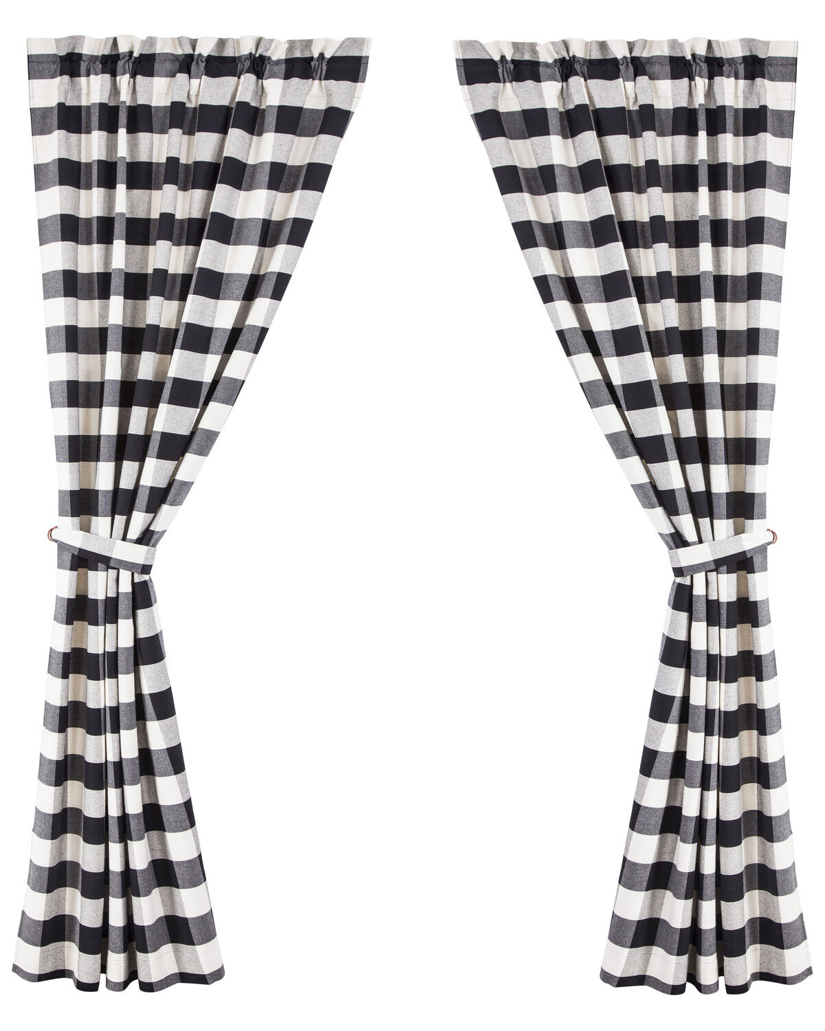 Image #1 - HiEnd Accents Camille Curtains, Black/white, hi-res