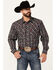 Image #1 - Cowboy Hardware Men's Arroyo Plaid Print Long Sleeve Snap Western Shirt, Dark Grey, hi-res