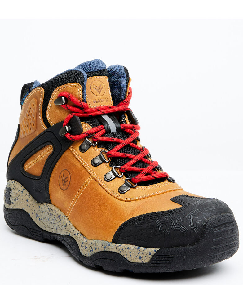 Hawx Men's Talon 3 Gold Waterproof Lace-Up Hiking Work Boots - Broad Square Toe , Pecan, hi-res