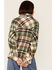 Saints & Hearts Women's Plaid Print Long Sleeve Shacket, Green, hi-res