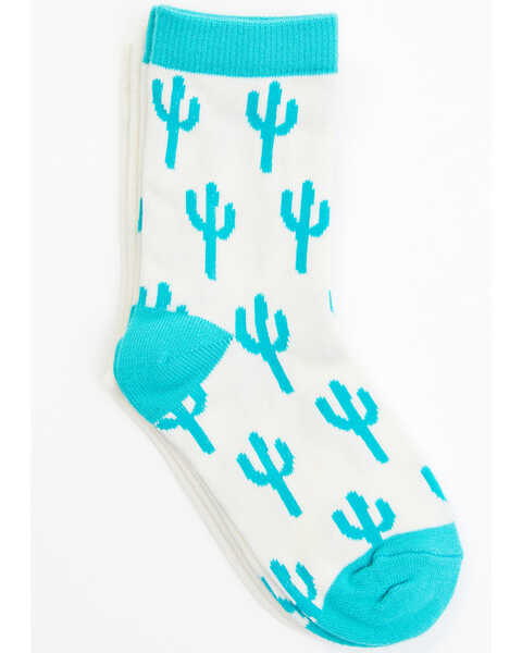 Image #1 - RANK 45® Girls' Cactus & Southwestern Print Crew Socks - 2-Pack, Multi, hi-res