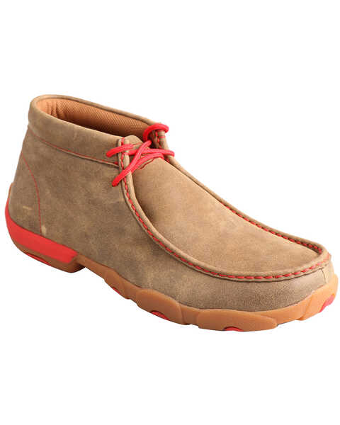 Twisted X Men's Brown and Red Driving Mocs , Bomber, hi-res